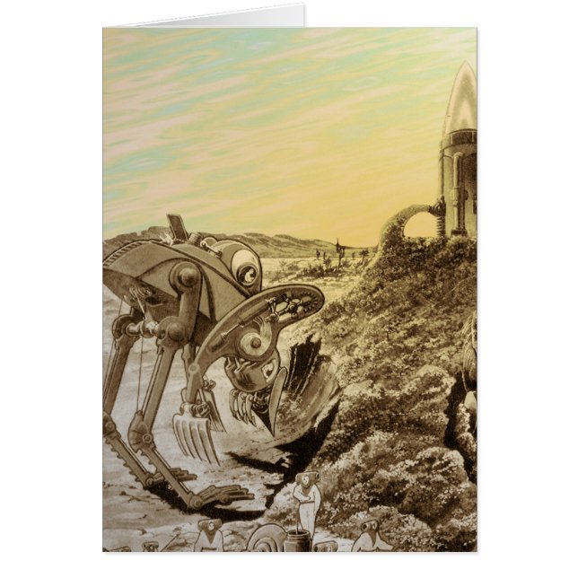 Science-fiction vintage d'aliens sur une planète e (Devant)