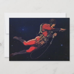 Science-fiction vintage d'astronaute dans l'espace