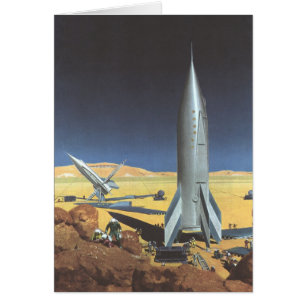 Science-fiction vintage de planète désertique avec