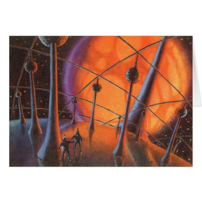 Science-fiction vintage, Orange Sun et Aliens (Devant horizontal)