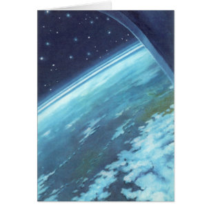 Science-fiction vintage, Terre de nuit avec étoile