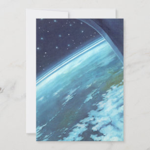 Science-fiction vintage, Terre la nuit avec des ét