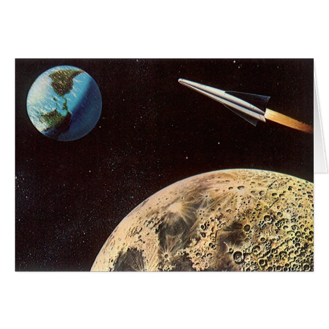 Science-fiction vintage, vaisseau spatial au-dessu (Devant horizontal)