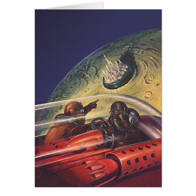 Science-fiction vintage, ville futuriste sur la lu (Devant)