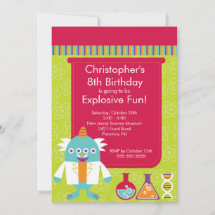 Science Invitation de fête d'anniversaire