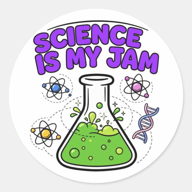 Science Is My Jam Lab Fun Autocollant Rond (Devant)