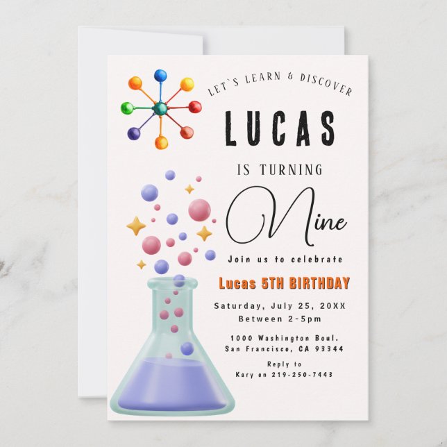 Science Party Invitation d'anniversaire (Devant)