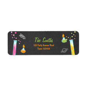 Science Retourner Adresse Étiquette Expérience Lab