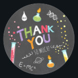 Science Sticker Merci Anniversaire Favoriser tag L<br><div class="desc">♥ Votre propre Sticker parfait,  Cupcake Topper et Enveloppe Seal! Thème scientifique.</div>