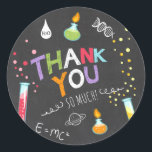 Science Sticker Merci Anniversaire Favoriser tag L<br><div class="desc">♥ Votre propre Sticker parfait,  Cupcake Topper et Enveloppe Seal! Thème scientifique.</div>
