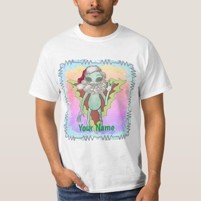 Scifi Alien Père Noël  T-Shirt (Devant)