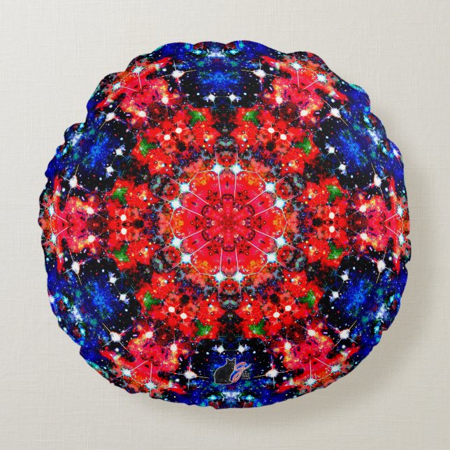 Scintillation Stellar Kaleid Coussin rond (Devant)