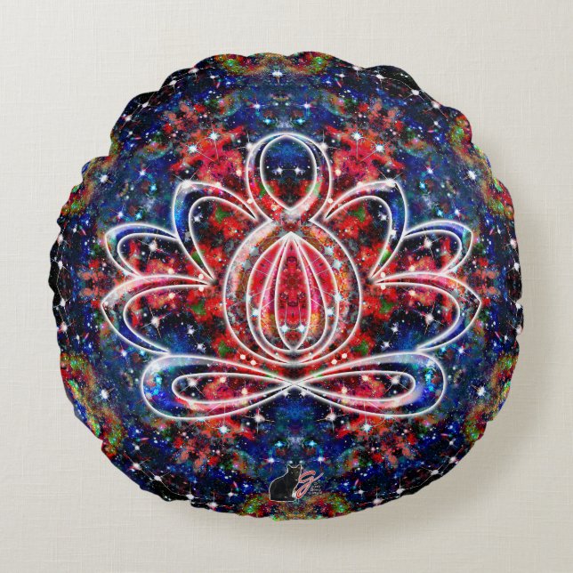 Scintillation Zen Lotus Coussin rond (Devant)