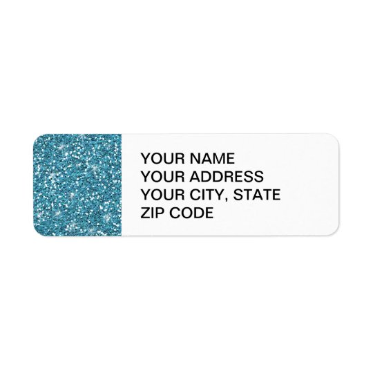 Scintillement bleu imprimé étiquettes d’adresse retour