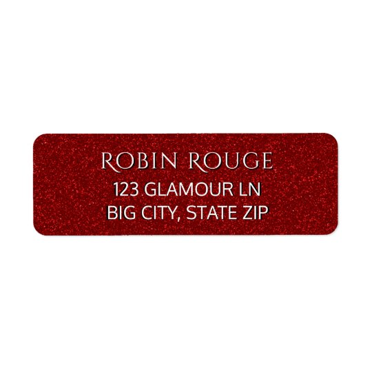 Scintillement rouge de Faux fascinant Luxe chic Étiquettes D’adresse Retour