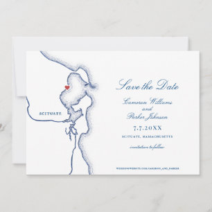 Scituate Harbour Massachusetts Carte Mariage éléga