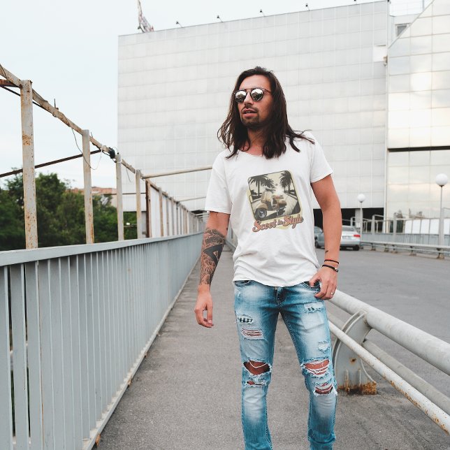 Scoot vintage en T-shirt style (Créateur téléchargé)