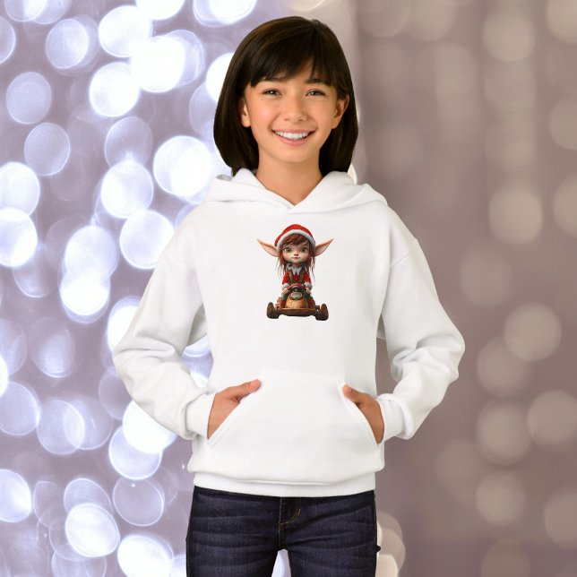 Scooter des neiges Noël Elf Sweat - shirt à capuch (Créateur téléchargé)