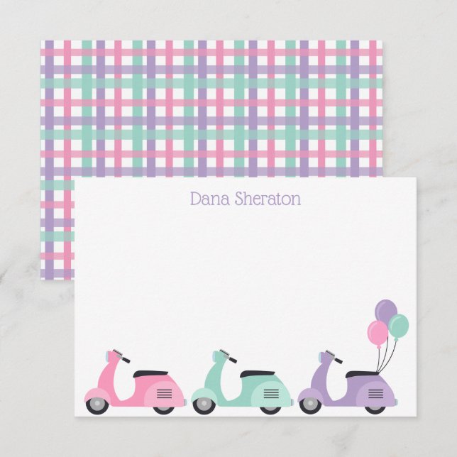 Scooters et cartes à notes plates personnalisées (Devant / Derrière)