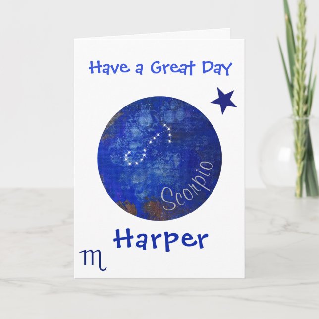 Scorpio Anniversaire, Horoscope Zodiac Carte Anniv (Devant)