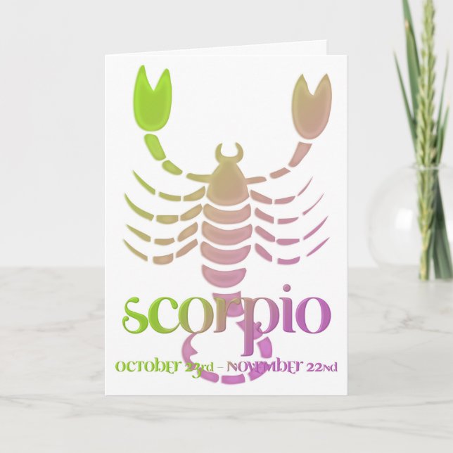 Scorpio Astrologie Zodiac carte d'anniversaire d1 (Devant)