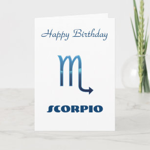 Scorpio bleu Zodiac Carte d'anniversaire