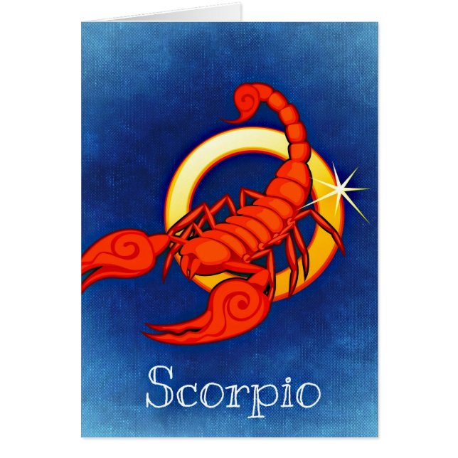 Scorpio dans la carte bleue de voeux (Devant)