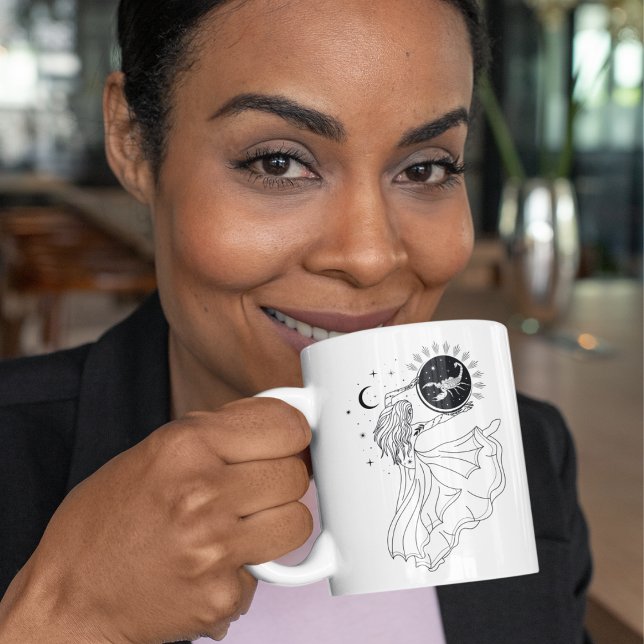 Scorpio Girl 15oz Black Rim Mug (Créateur téléchargé)