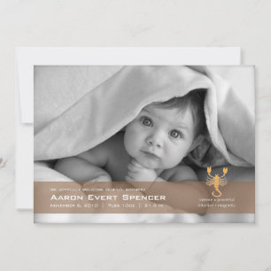 Scorpio la carte Faire-part de naissance photo Sco