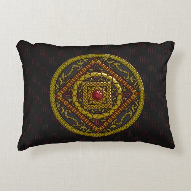 Scorpio Mandala Accent Coussin (Devant)