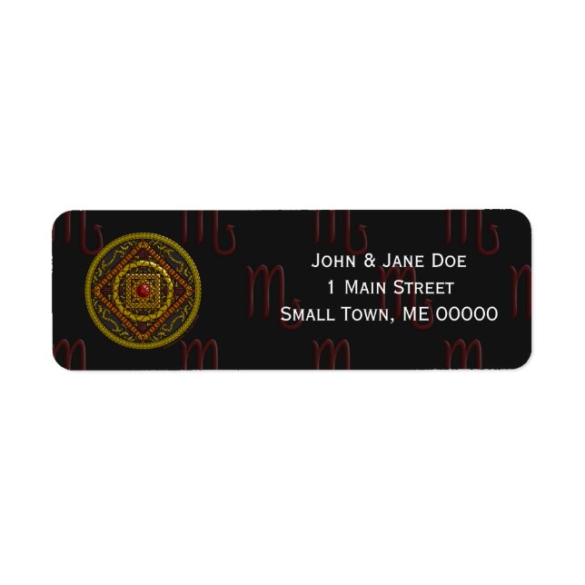 Scorpio Mandala Étiquette de adresse (Devant)