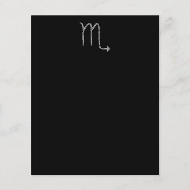 Scorpio. Panneau astrologie zodiaque. Noir. (Devant)