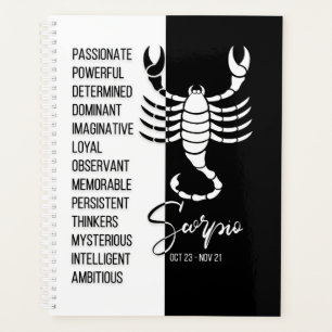 Scorpio signe Zodiac, noir & blanc