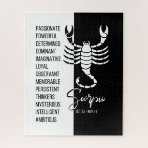 Scorpio signe Zodiac, Puzzle noir et blanc