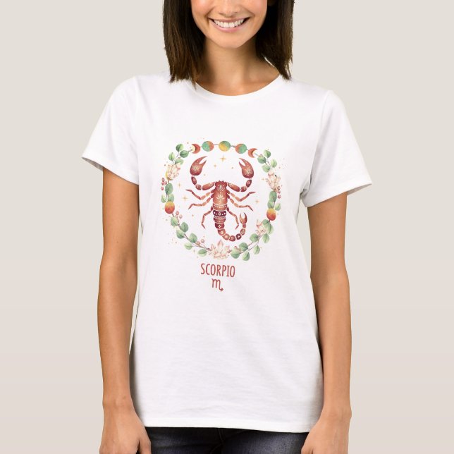 Scorpio zodiac boho watercolor T-Shirt (Devant)