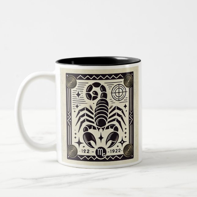 Scorpio Zodiac Coffee Mug Retro (Gauche)