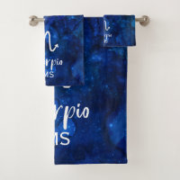 Scorpio Zodiac Constellation Bleu Galaxie Monogram