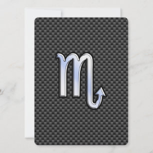 Scorpio Zodiac Sign on Carbon Fibre Print