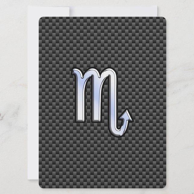 Scorpio Zodiac Sign on Carbon Fibre Print (Devant)