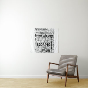 Scorpio Zodiac Word Cloud Inspiration Tapisserie