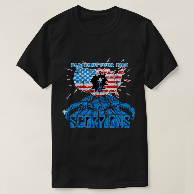 Scorpions officiels Blackout USA Tour 1982 T-Shirt (Design devant)