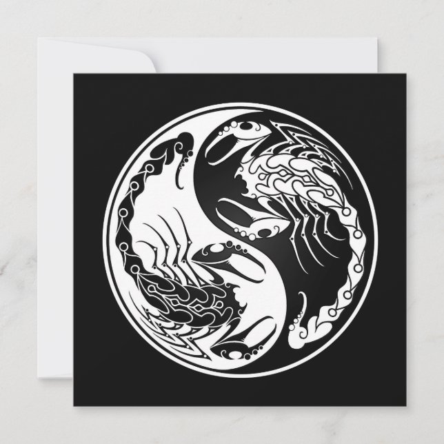Scorpions Yin Yang blanc et noir (Devant)