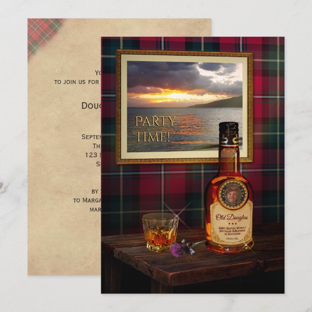Scotch Whisky Birthday Invitation (personnalisable (Devant / Derrière)