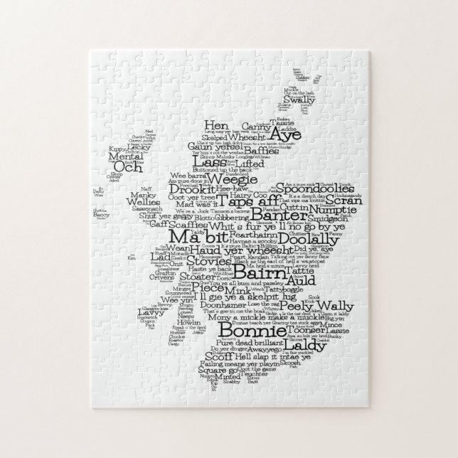 Scotish Slang Word Map Jigsaw Puzzle (Vertical)