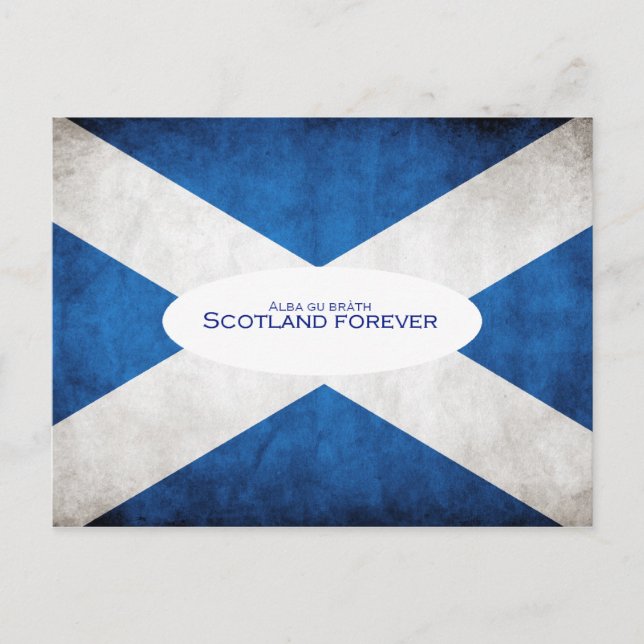 Scotland Forever Alba Gu Brath Flag Carte postale (Devant)