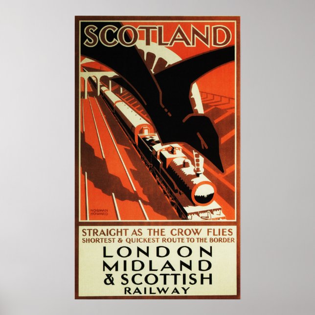 SCOTLAND London & Scottish Railway Poster vintage (Devant)