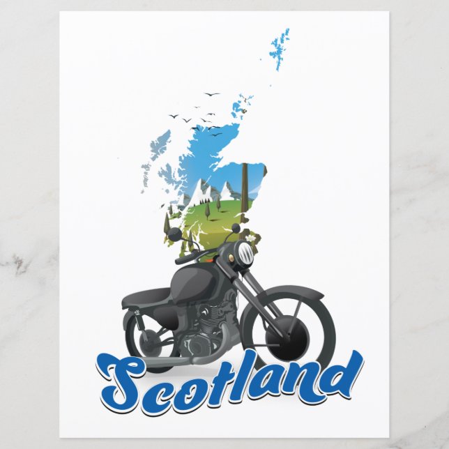 Scotland Motorcycle carte voyage poser (Devant)