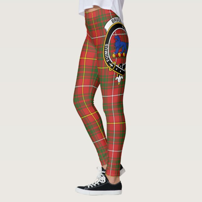Scotstee Clan Bruce Crest Tartan Femmes Leggings (Gauche)