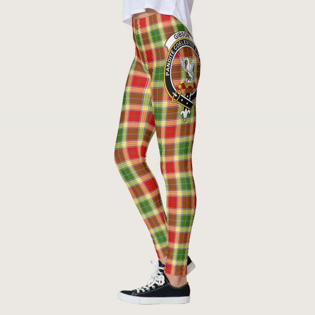 Scotstee Clan Gibson Crest Tartan Femmes Leggings (Gauche)