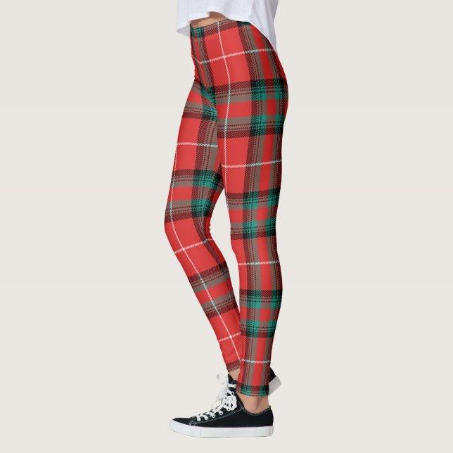 Scotstee Clan Glas Red Tartan femmes Leggings (Gauche)